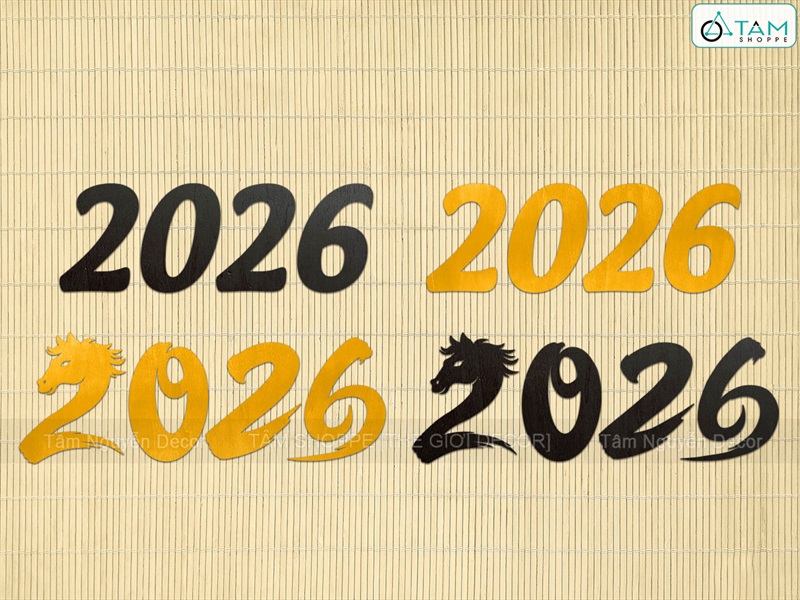 Số năm 2026 trang trí Tết [Thiết kế - Chuẩn đẹp] SO-GO-02